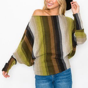 Stripe dolman sleeve top